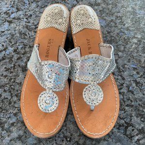 Jack Rogers Stacked Wedges Silver 10